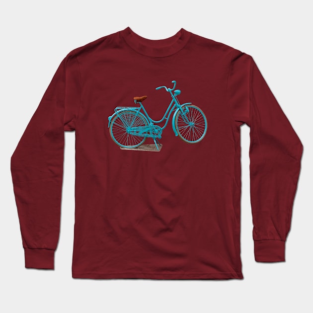 Blue Bicycle Long Sleeve T-Shirt by dalyndigaital2@gmail.com